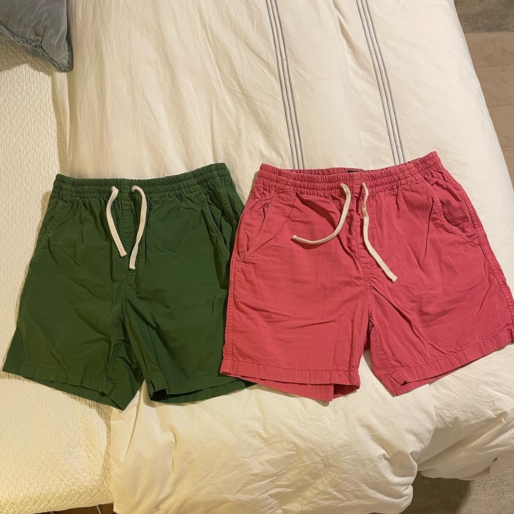 J. Crew Men’s 6” Dock Shorts in Salmon and Green
